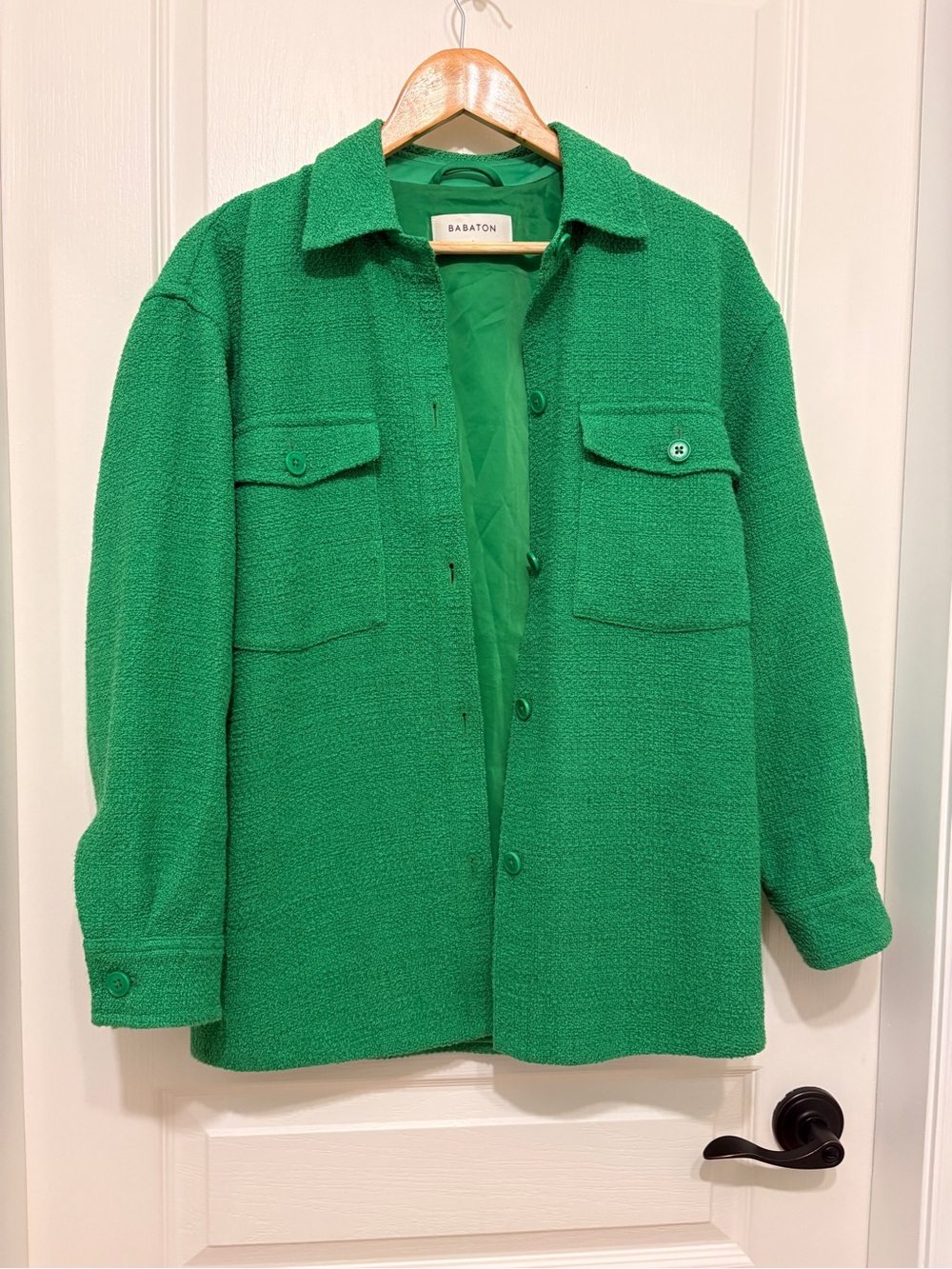Babaton Emerald Green Bouclé Shacket